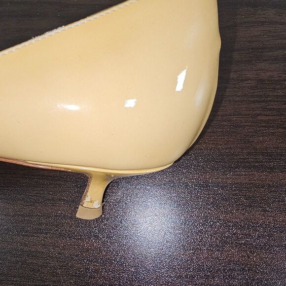 Jimmy Choo Peakaboo Gold Patent Leather Pumps Kitten Heels Womens Size 38 Work - Picture 5 of 12